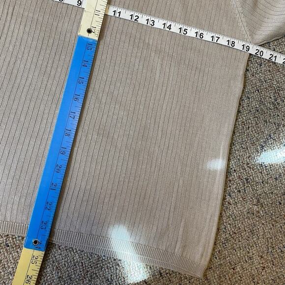 Vintage Stephanie Andrews Silk Luxury Women XL Short Sleeve Knit Top Shirt Green - Picture 2 of 7